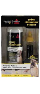 BISSELL Enzyme Action Urine Eliminator enzymatic cleaner for dog urine permanently removes dog urine stains & odors.